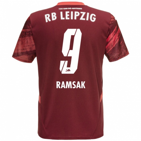 Kandiny Enfant Maillot Robert Ramsak #9 Bordeaux Tenues Extérieur 2024/25 T-Shirt