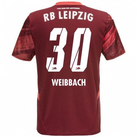 Kandiny Enfant Maillot Noah Weißbach #30 Bordeaux Tenues Extérieur 2024/25 T-Shirt