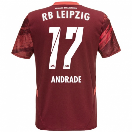 Kandiny Enfant Maillot Lydia Andrade #17 Bordeaux Tenues Extérieur 2024/25 T-Shirt