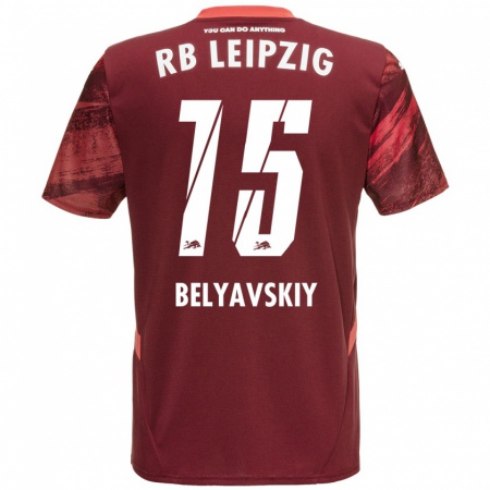 Kandiny Enfant Maillot David Belyavskiy #15 Bordeaux Tenues Extérieur 2024/25 T-Shirt