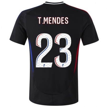 Kandiny Enfant Maillot Thiago Mendes #23 Noir Tenues Extérieur 2024/25 T-Shirt