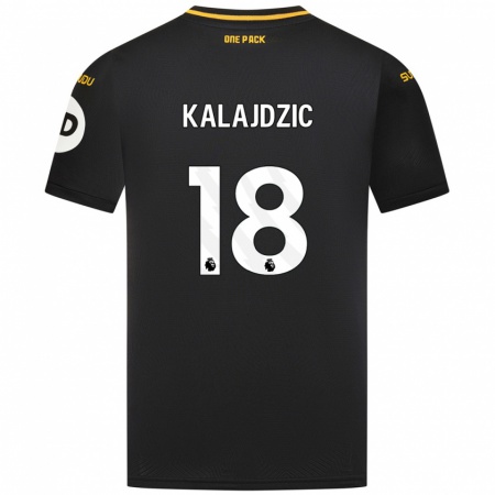 Kandiny Enfant Maillot Sasa Kalajdzic #18 Noir Tenues Extérieur 2024/25 T-Shirt