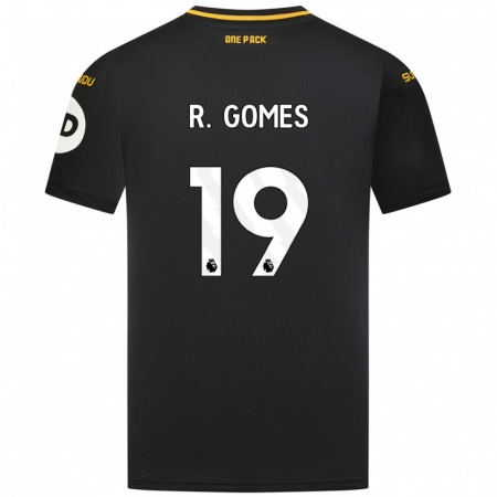 Kandiny Enfant Maillot Rodrigo Gomes #19 Noir Tenues Extérieur 2024/25 T-Shirt