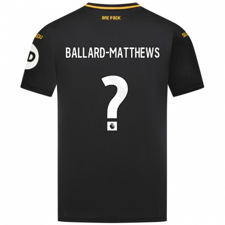 Kandiny Enfant Maillot Emilio Ballard-Matthews #0 Noir Tenues Extérieur 2024/25 T-Shirt