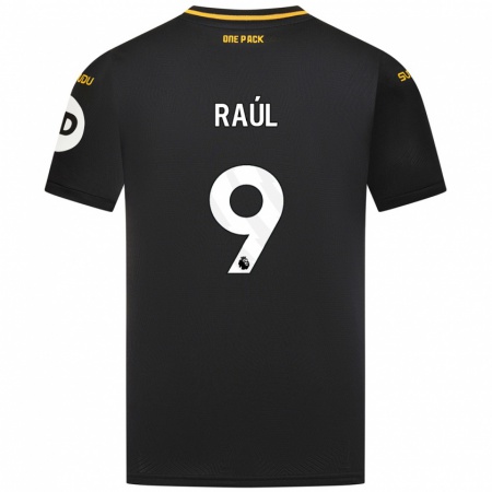 Kandiny Enfant Maillot Raul Jimenez #9 Noir Tenues Extérieur 2024/25 T-Shirt