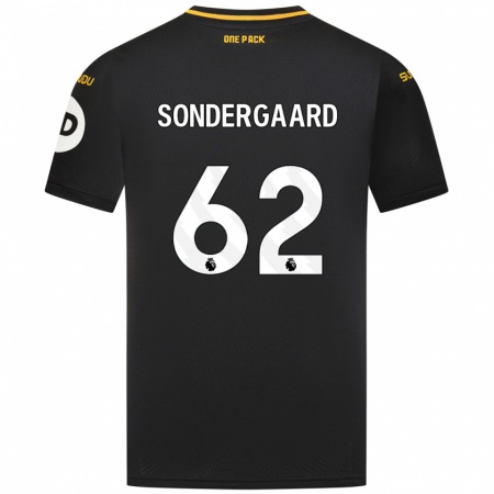 Kandiny Enfant Maillot Andreas Sondergaard #62 Noir Tenues Extérieur 2024/25 T-Shirt