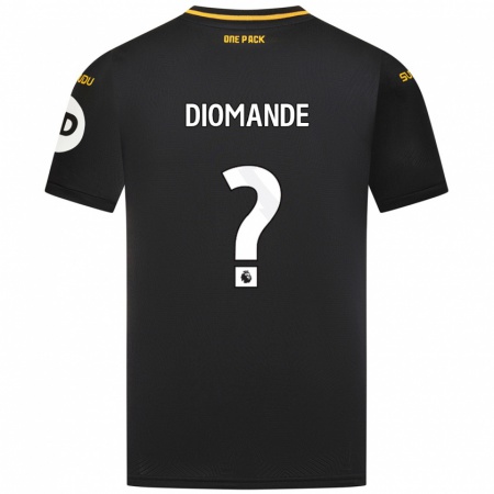 Kandiny Enfant Maillot Mo Diomande #0 Noir Tenues Extérieur 2024/25 T-Shirt