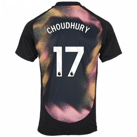 Kandiny Enfant Maillot Hamza Choudhury #17 Noir Blanc Tenues Extérieur 2024/25 T-Shirt