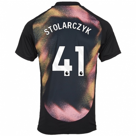 Kandiny Enfant Maillot Jakub Stolarczyk #41 Noir Blanc Tenues Extérieur 2024/25 T-Shirt