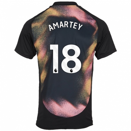 Kandiny Enfant Maillot Daniel Amartey #18 Noir Blanc Tenues Extérieur 2024/25 T-Shirt