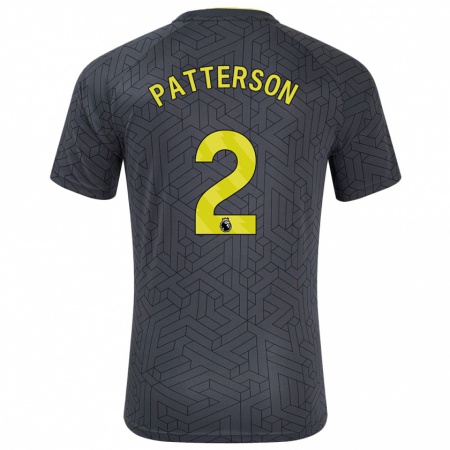 Kandiny Enfant Maillot Nathan Patterson #2 Noir Jaune Tenues Extérieur 2024/25 T-Shirt