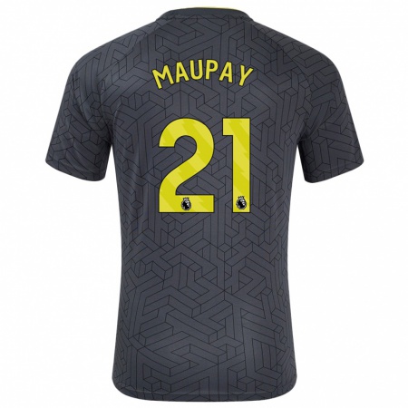 Kandiny Enfant Maillot Neal Maupay #21 Noir Jaune Tenues Extérieur 2024/25 T-Shirt