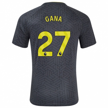 Kandiny Enfant Maillot Idrissa Gueye #27 Noir Jaune Tenues Extérieur 2024/25 T-Shirt