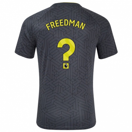 Kandiny Enfant Maillot Freddie Freedman #0 Noir Jaune Tenues Extérieur 2024/25 T-Shirt