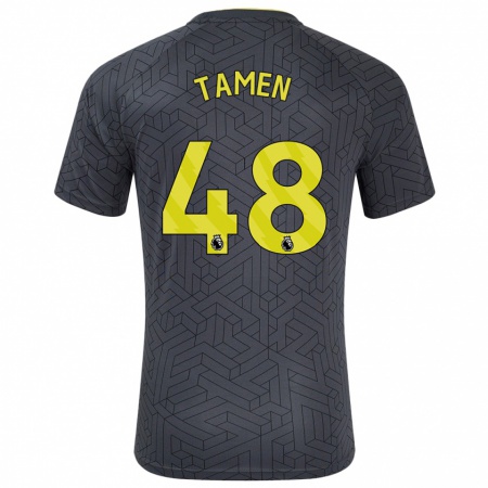 Kandiny Enfant Maillot William Tamen #48 Noir Jaune Tenues Extérieur 2024/25 T-Shirt