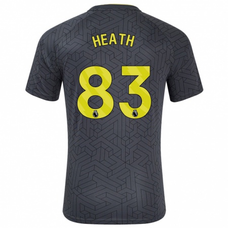 Kandiny Enfant Maillot Isaac Heath #83 Noir Jaune Tenues Extérieur 2024/25 T-Shirt