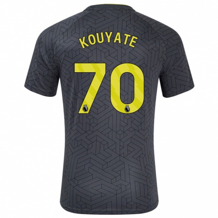 Kandiny Enfant Maillot Katia Kouyate #70 Noir Jaune Tenues Extérieur 2024/25 T-Shirt