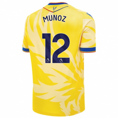 Kandiny Enfant Maillot Daniel Muñoz #12 Jaune Tenues Extérieur 2024/25 T-Shirt