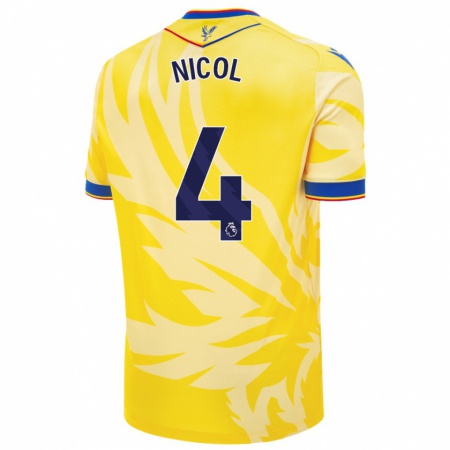 Kandiny Enfant Maillot Leigh Nicol #4 Jaune Tenues Extérieur 2024/25 T-Shirt