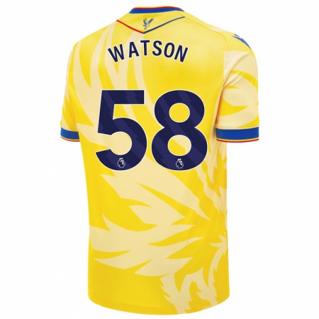 Kandiny Enfant Maillot Noah Watson #58 Jaune Tenues Extérieur 2024/25 T-Shirt