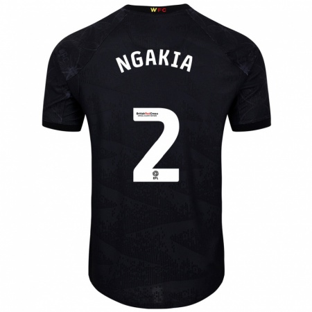 Kandiny Enfant Maillot Jeremy Ngakia #2 Noir Blanc Tenues Extérieur 2024/25 T-Shirt