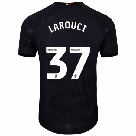 Kandiny Enfant Maillot Yasser Larouci #37 Noir Blanc Tenues Extérieur 2024/25 T-Shirt