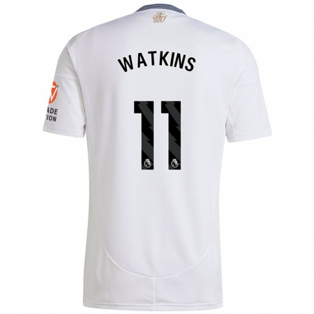 Kandiny Enfant Maillot Ollie Watkins #11 Blanc Tenues Extérieur 2024/25 T-Shirt