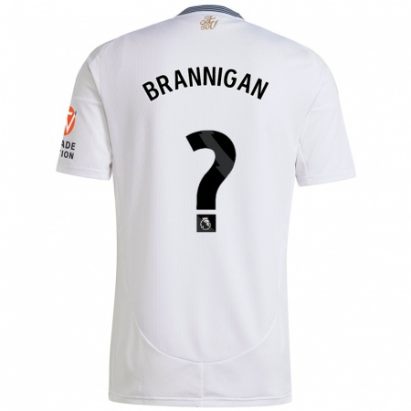 Kandiny Enfant Maillot Cole Brannigan #0 Blanc Tenues Extérieur 2024/25 T-Shirt