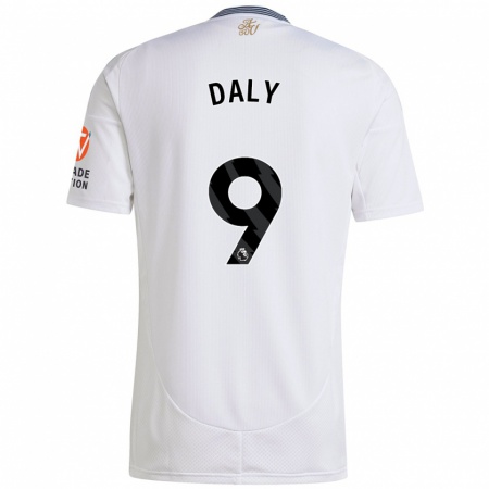 Kandiny Enfant Maillot Rachel Daly #9 Blanc Tenues Extérieur 2024/25 T-Shirt