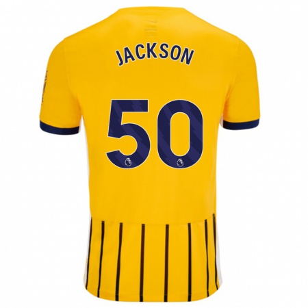 Kandiny Enfant Maillot Ben Jackson #50 Doré Bleu À Fines Rayures Tenues Extérieur 2024/25 T-Shirt