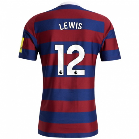 Kandiny Enfant Maillot Jamal Lewis #12 Bordeaux Bleu Marine Tenues Extérieur 2024/25 T-Shirt