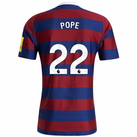 Kandiny Enfant Maillot Nick Pope #22 Bordeaux Bleu Marine Tenues Extérieur 2024/25 T-Shirt