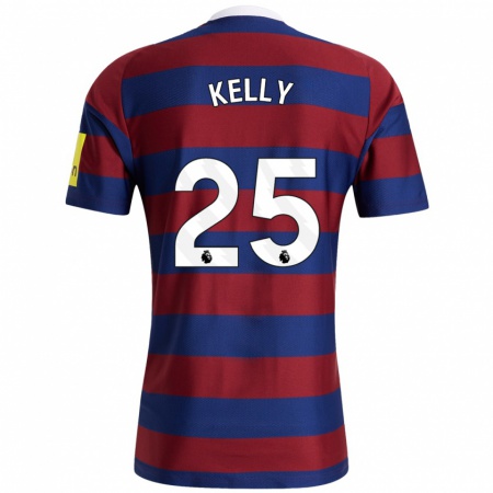 Kandiny Enfant Maillot Lloyd Kelly #25 Bordeaux Bleu Marine Tenues Extérieur 2024/25 T-Shirt