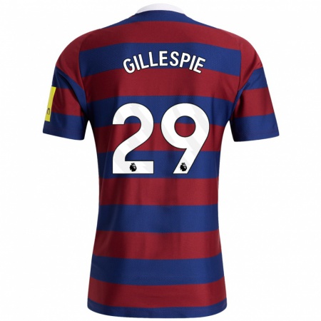 Kandiny Enfant Maillot Mark Gillespie #29 Bordeaux Bleu Marine Tenues Extérieur 2024/25 T-Shirt