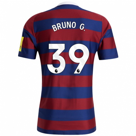 Kandiny Enfant Maillot Bruno Guimarães #39 Bordeaux Bleu Marine Tenues Extérieur 2024/25 T-Shirt