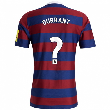 Kandiny Enfant Maillot Jake Durrant #0 Bordeaux Bleu Marine Tenues Extérieur 2024/25 T-Shirt