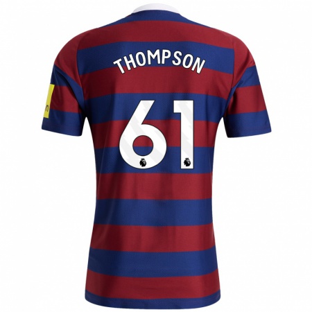 Kandiny Enfant Maillot Max Thompson #61 Bordeaux Bleu Marine Tenues Extérieur 2024/25 T-Shirt