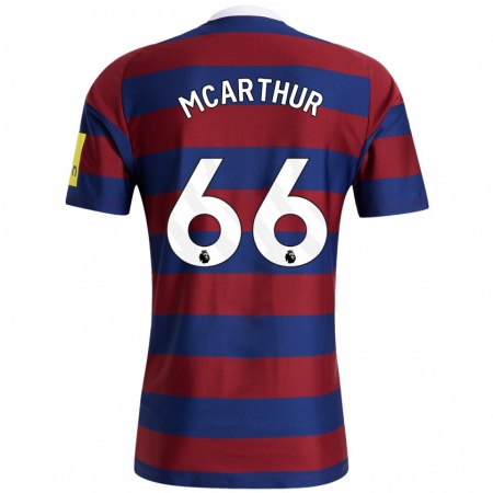 Kandiny Enfant Maillot Charlie Mcarthur #66 Bordeaux Bleu Marine Tenues Extérieur 2024/25 T-Shirt