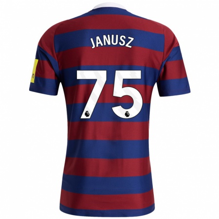 Kandiny Enfant Maillot Adrian Janusz #75 Bordeaux Bleu Marine Tenues Extérieur 2024/25 T-Shirt