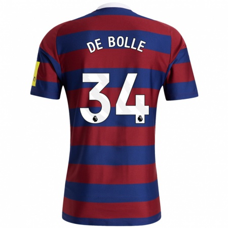 Kandiny Enfant Maillot Lucas De Bolle #34 Bordeaux Bleu Marine Tenues Extérieur 2024/25 T-Shirt