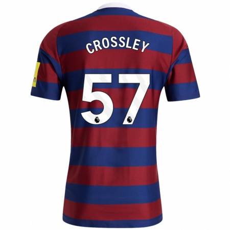 Kandiny Enfant Maillot Kyle Crossley #57 Bordeaux Bleu Marine Tenues Extérieur 2024/25 T-Shirt