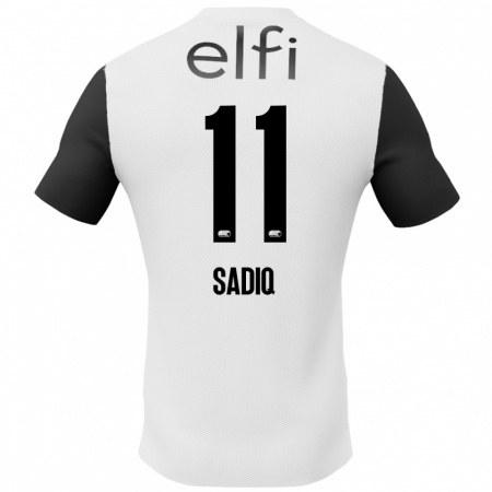 Kandiny Enfant Maillot Ibrahim Sadiq #11 Blanc Noir Tenues Extérieur 2024/25 T-Shirt