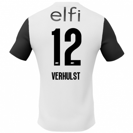 Kandiny Enfant Maillot Hobie Verhulst #12 Blanc Noir Tenues Extérieur 2024/25 T-Shirt