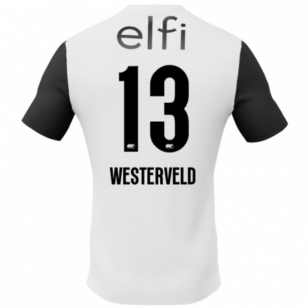 Kandiny Enfant Maillot Sem Westerveld #13 Blanc Noir Tenues Extérieur 2024/25 T-Shirt