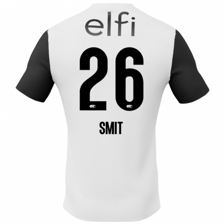 Kandiny Enfant Maillot Kees Smit #26 Blanc Noir Tenues Extérieur 2024/25 T-Shirt