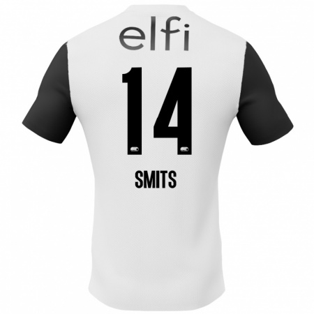 Kandiny Enfant Maillot Anthony Smits #14 Blanc Noir Tenues Extérieur 2024/25 T-Shirt