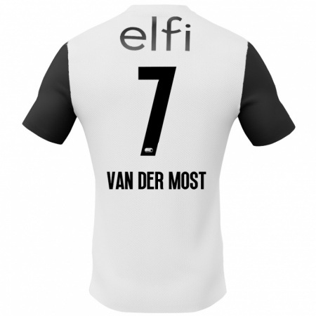 Kandiny Enfant Maillot Veerle Van Der Most #7 Blanc Noir Tenues Extérieur 2024/25 T-Shirt