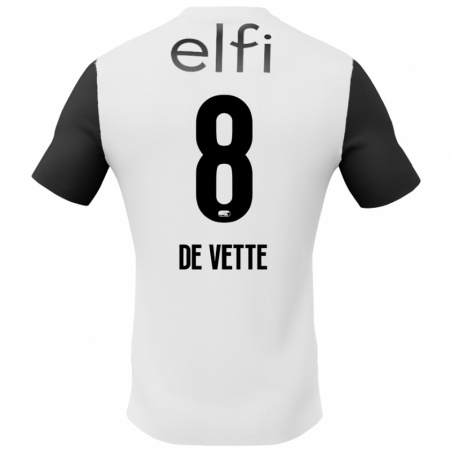 Kandiny Enfant Maillot Manique De Vette #8 Blanc Noir Tenues Extérieur 2024/25 T-Shirt