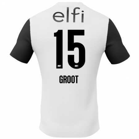 Kandiny Enfant Maillot Pleun Groot #15 Blanc Noir Tenues Extérieur 2024/25 T-Shirt