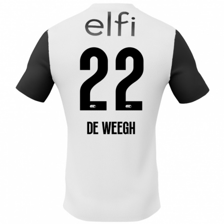 Kandiny Enfant Maillot Bo Op De Weegh #22 Blanc Noir Tenues Extérieur 2024/25 T-Shirt